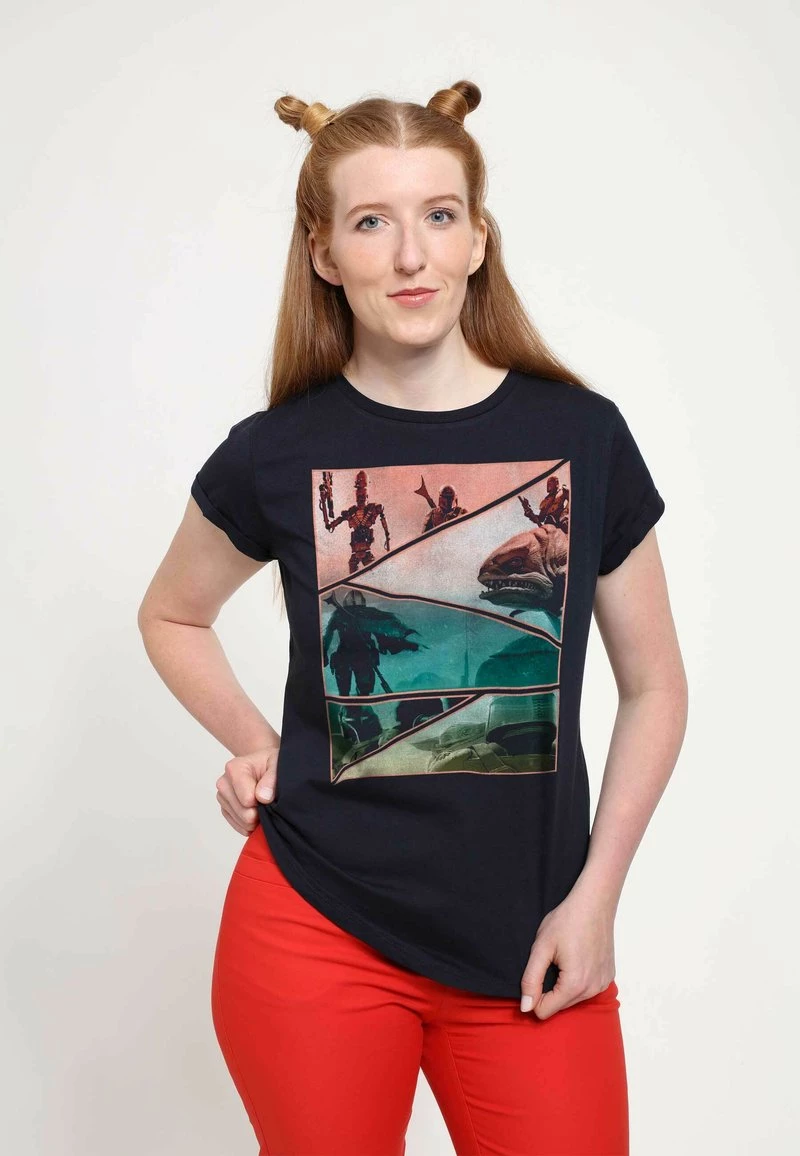 Henry Tiger Damen STAR WARS: THE MANDALORIAN - MANDALORIAN PANELS - T-Shirt Print - Navy Blue 1 Henry Tiger Damen STAR WARS: THE MANDALORIAN - MANDALORIAN PANELS - T-Shirt Print - Navy Blue