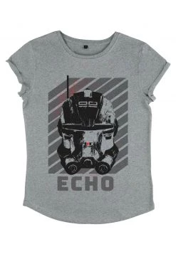 Henry Tiger Damen T-Shirt Print - Melange Grey -Günstiges Henry Tiger Geschäft 2451575436784a1caa7c116cf48f581c