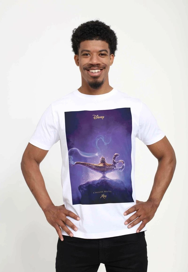 Henry Tiger Unisex DISNEY ALADDIN LIVE ACTION POSTER - T-Shirt Print - White 1 Henry Tiger Unisex DISNEY ALADDIN LIVE ACTION POSTER - T-Shirt Print - White