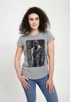 Henry Tiger Damen MARVEL BARON PANEL - T-Shirt Print - Melange Grey