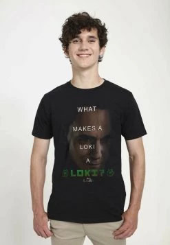 Henry Tiger Unisex MARVEL WHAT LOKI - T-Shirt Print - Black