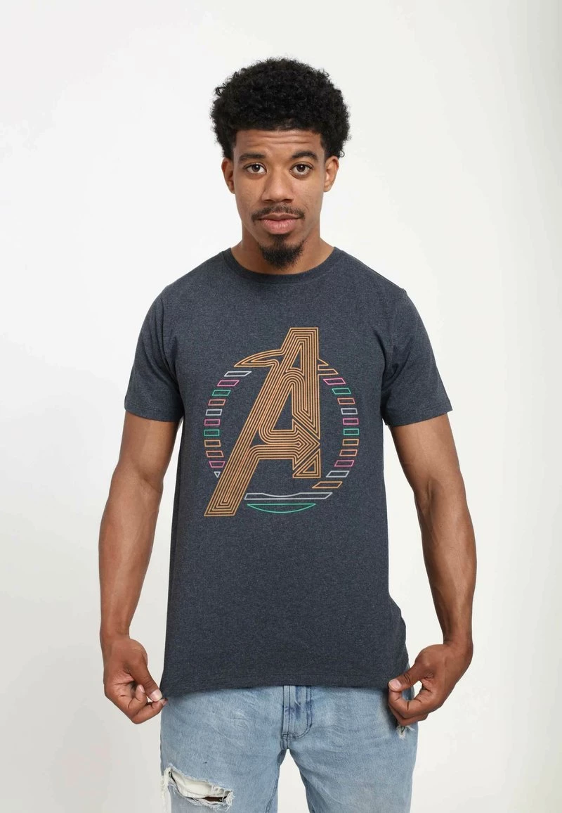 Henry Tiger Herren MARVEL AVENGERS CLASSIC - NEON AVENGERS ICON - T-Shirt Print - Melange Black 4 Henry Tiger Herren MARVEL AVENGERS CLASSIC - NEON AVENGERS ICON - T-Shirt Print - Melange Black – Bild 4