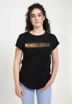 Henry Tiger Damen STAR WARS: THE MANDALORIAN - MANDALORIAN LOGO - T-Shirt Print - Black