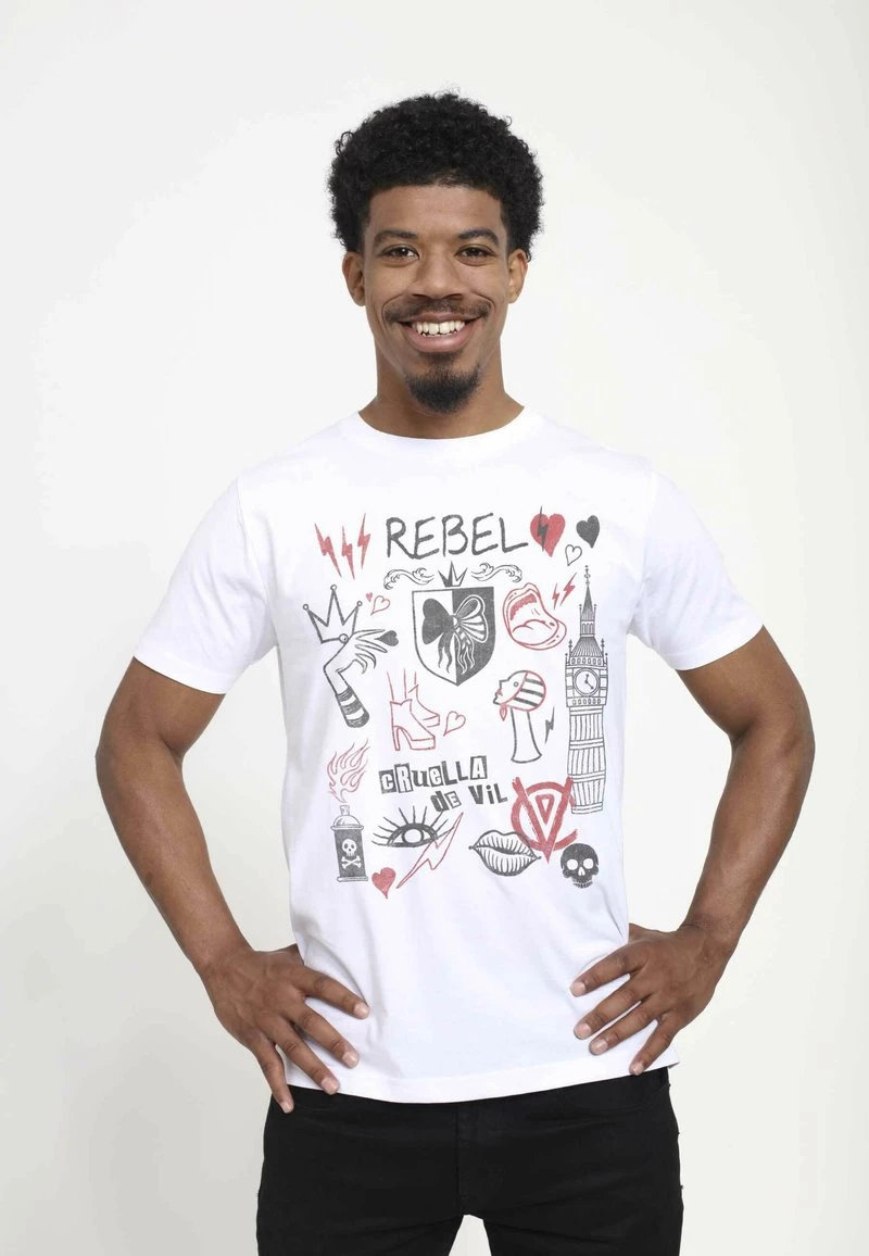 Henry Tiger Unisex DISNEY CLASSICS REBEL QUEEN - T-Shirt Print - White 1 Henry Tiger Unisex DISNEY CLASSICS REBEL QUEEN - T-Shirt Print - White