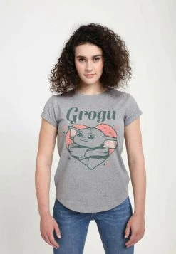 Henry Tiger STAR WARS GROGU HEART T-SHIRT - T-Shirt Print - Melange Grey | Damen -Günstiges Henry Tiger Geschäft 2fd8e5288ded45b59c2e1f7d8588069b