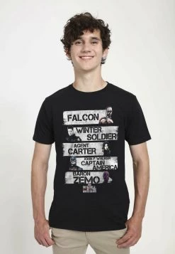 Henry Tiger Herren MARVEL CHARACTER STACK - T-Shirt Print - Black