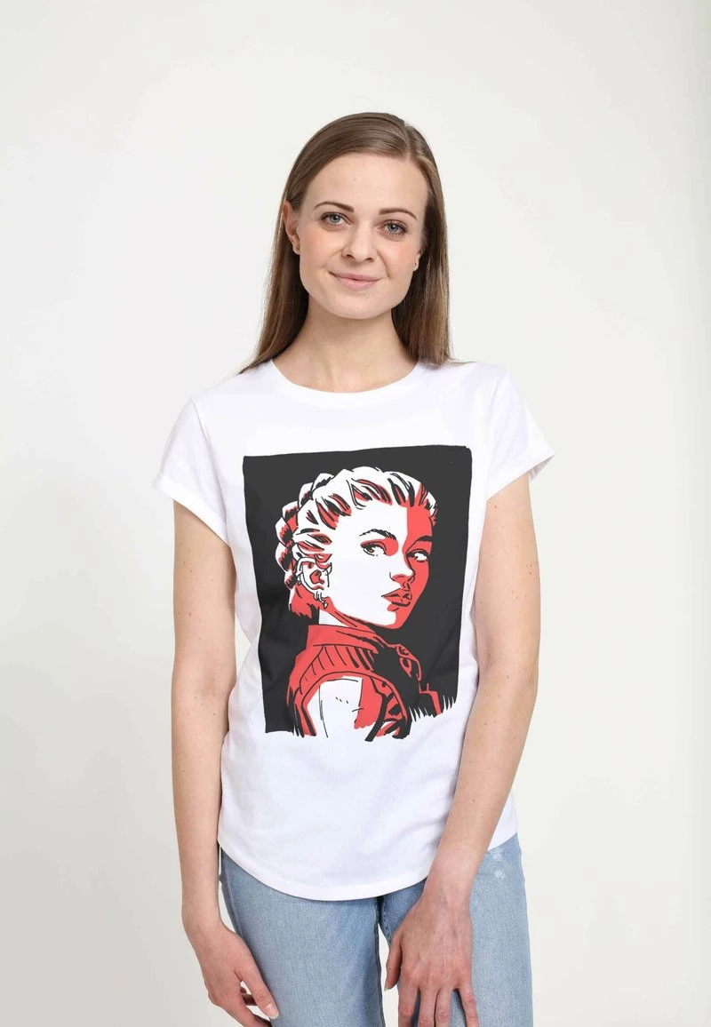 Henry Tiger Damen MARVEL BLACK WIDOW: MOVIE - YELENA PORTRAIT - T-Shirt Print - White 1 Henry Tiger Damen MARVEL BLACK WIDOW: MOVIE - YELENA PORTRAIT - T-Shirt Print - White