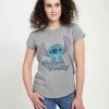 Henry Tiger Damen DISNEY CLASSICS FLUFFY STITCH - T-Shirt Print - Melange Grey