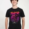 Henry Tiger Unisex MARVEL THOR RAGNAROK - 80S THOR - T-Shirt Print - Black