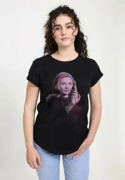 Henry Tiger Damen MARVEL WANDA VIDEO GLITCH OVERLAY - T-Shirt Print - Black