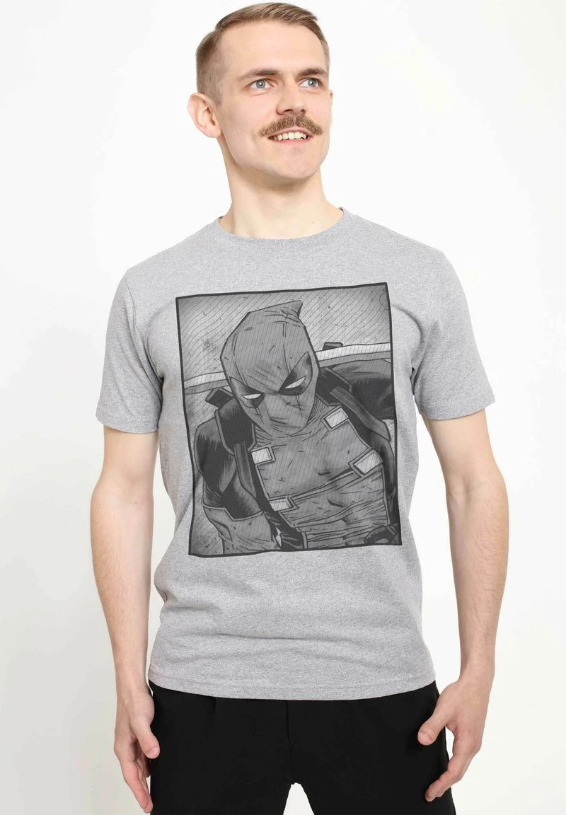 Henry Tiger Unisex MARVEL DEADPOOL - DEADPOOL BLACK AND WHITE - T-Shirt Print - Melange Grey 1 Henry Tiger Unisex MARVEL DEADPOOL - DEADPOOL BLACK AND WHITE - T-Shirt Print - Melange Grey