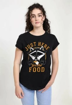Henry Tiger Damen DISNEY POCAHONTAS - MEEKO HERE FOR FOOD - T-Shirt Print - Black