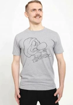 Henry Tiger Unisex DISNEY SNOW WHITE - GRUMPY - T-Shirt Print - Melange Grey