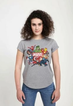 Henry Tiger MARVEL AVENGERS CLASSIC - GROUP MARVEL RETRO - T-Shirt Print - Melange Grey | Damen
