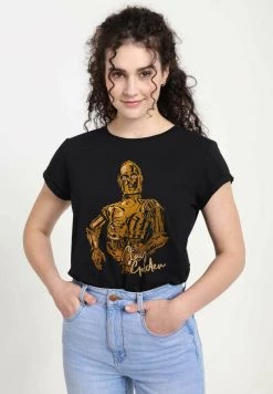 Henry Tiger Damen STAR WARS: THE MANDALORIAN - C3PO STAY GOLDEN - T-Shirt Print - Black -Günstiges Henry Tiger Geschäft 3b70c1c542124895a216517ca3ee7d9a