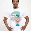 Henry Tiger Unisex DISNEY CLASSICS MAD HATTER BIG FACE - T-Shirt Print - White