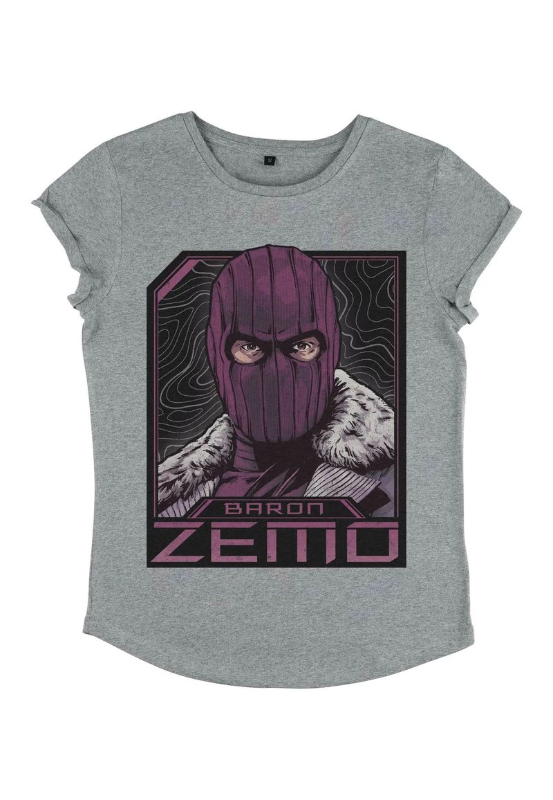 Henry Tiger Damen MARVEL BADGE OF ZEMO - T-Shirt Print - Melange Grey 4 Henry Tiger Damen MARVEL BADGE OF ZEMO - T-Shirt Print - Melange Grey – Bild 4