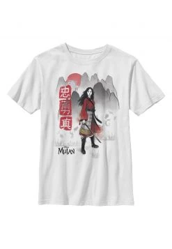 Henry Tiger Unisex DISNEY MULAN LOYAL BRAVE TRUE - T-Shirt Print - White