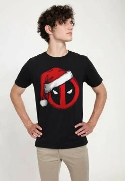 Henry Tiger MARVEL DEADPOOL - DEADPOOL SANTA HAT - T-Shirt Print - Black | Unisex -Günstiges Henry Tiger Geschäft 4106b7c34114480cb345d8ee5cdf4c7a