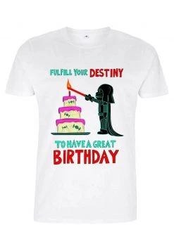 Henry Tiger Unisex STAR WARS: CLASSIC - FULFILL YOUR BIRTHDAY - T-Shirt Print - White -Günstiges Henry Tiger Geschäft 41b92290182b409dba6cbfbec5506be8