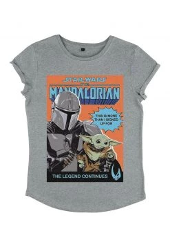 Henry Tiger Damen STAR WARS: THE MANDALORIAN - SIGNED UP FOR POSTER - T-Shirt Print - Melange Grey -Günstiges Henry Tiger Geschäft 43fb534d9f124540b792f682dc1b71f0