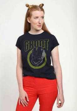 Henry Tiger Damen MARVEL GUARDIANS OF THE GALAXY - GRUNGE GROOT - T-Shirt Print - Navy Blue -Günstiges Henry Tiger Geschäft 44114e0273324583b4d2c58685f6e129