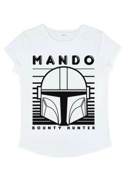 Henry Tiger STAR WARS: MANDALORIAN - MANDO 1 COLOR SIMPLE - T-Shirt Print - White | Damen -Günstiges Henry Tiger Geschäft 464c96012f714d84acd224b847c616aa
