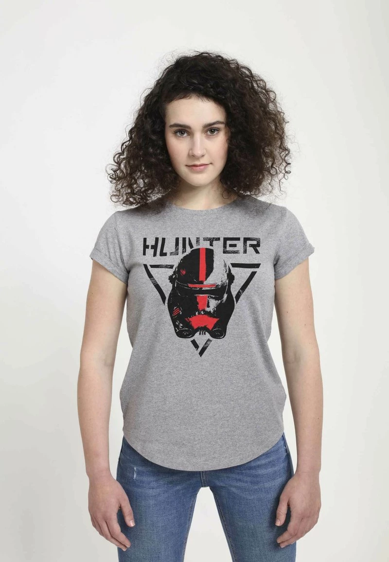 Henry Tiger Damen STAR WARS HUNTER - T-Shirt Print - Melange Grey 1 Henry Tiger Damen STAR WARS HUNTER - T-Shirt Print - Melange Grey