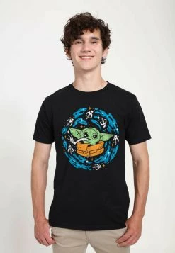 Henry Tiger Unisex STAR WARS: THE MANDALORIAN - FROG SPIRAL - T-Shirt Print - Black