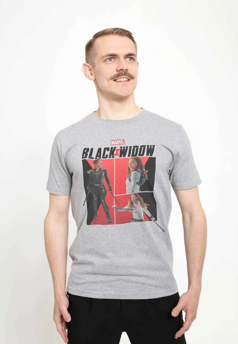 Henry Tiger Unisex MARVEL BLACK WIDOW - BLACK WIDOW COMIC - T-Shirt Print - Melange Grey 1 Henry Tiger Unisex MARVEL BLACK WIDOW - BLACK WIDOW COMIC - T-Shirt Print - Melange Grey