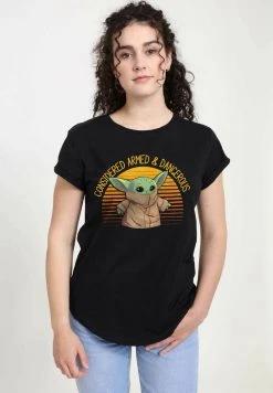 Henry Tiger Damen STAR WARS: CLASSIC - SUNSET CUTE YODA - T-Shirt Print - Black
