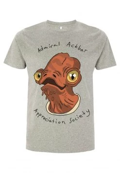 Henry Tiger STAR WARS: CLASSIC - ADMIRAL ACKBAR - T-Shirt Print - Melange Grey | Unisex -Günstiges Henry Tiger Geschäft 4faf49e0ebd64624b483eb07774b3bec