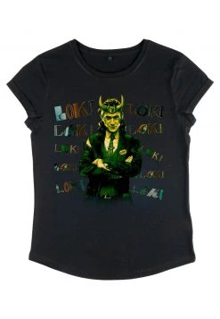 Henry Tiger Damen MARVEL LOKI CHAOTIC - T-Shirt Print - Black -Günstiges Henry Tiger Geschäft 50308431705d4198acfc39c6c5ffa085
