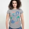 Henry Tiger Damen DISNEY CLASSICS LILO & STITCH - RETRO TROPICAL TONAL STITCH - T-Shirt Print - Melange Grey