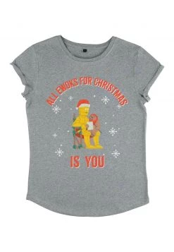 Henry Tiger Damen STAR WARS EWOKS FOR CHRISTMAS - T-Shirt Print - Melange Grey -Günstiges Henry Tiger Geschäft 51bc197e007a466fa8e40c146a61ca66