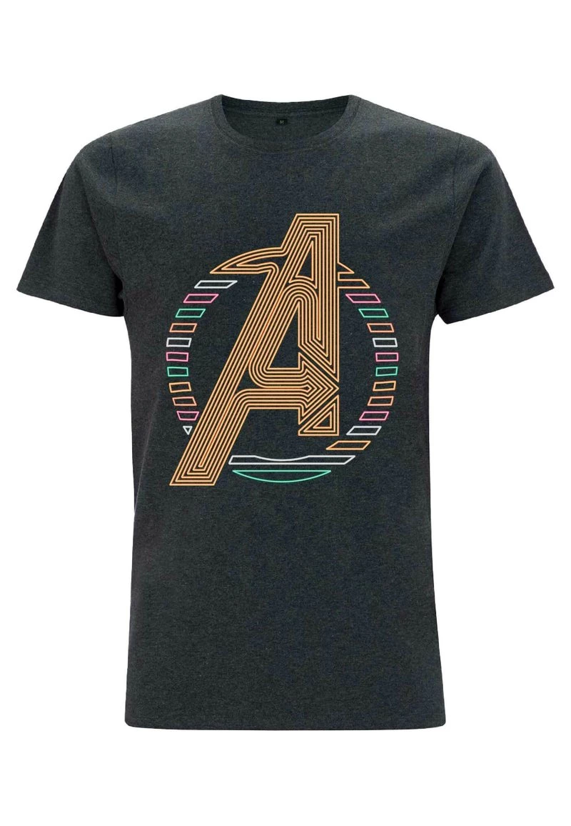 Henry Tiger Herren MARVEL AVENGERS CLASSIC - NEON AVENGERS ICON - T-Shirt Print - Melange Black 5 Henry Tiger Herren MARVEL AVENGERS CLASSIC - NEON AVENGERS ICON - T-Shirt Print - Melange Black – Bild 5