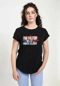 Henry Tiger Damen MARVEL THEFALCON AND THE WINTER SOLDIER SPRAY PAINT - T-Shirt Print - Black