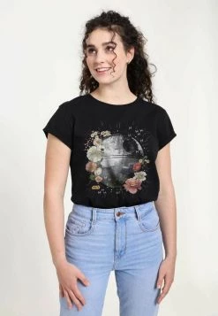 Henry Tiger Damen STAR WARS: CLASSIC - FLORAL DEATH STAR - T-Shirt Print - Black -Günstiges Henry Tiger Geschäft 52db8f330f6245898e3535ae342255b3