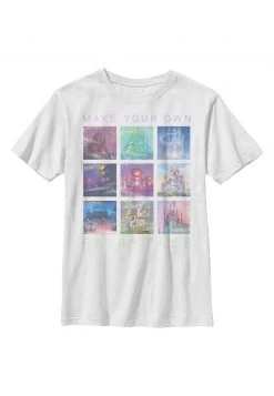 Henry Tiger Unisex DISNEY CASTLES IN DISNEY PRINCESS MOVIES - T-Shirt Print - White