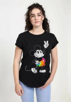 Henry Tiger Damen DISNEY CLASSICS TIE DYE MICKEY STROKED - T-Shirt Print - Black