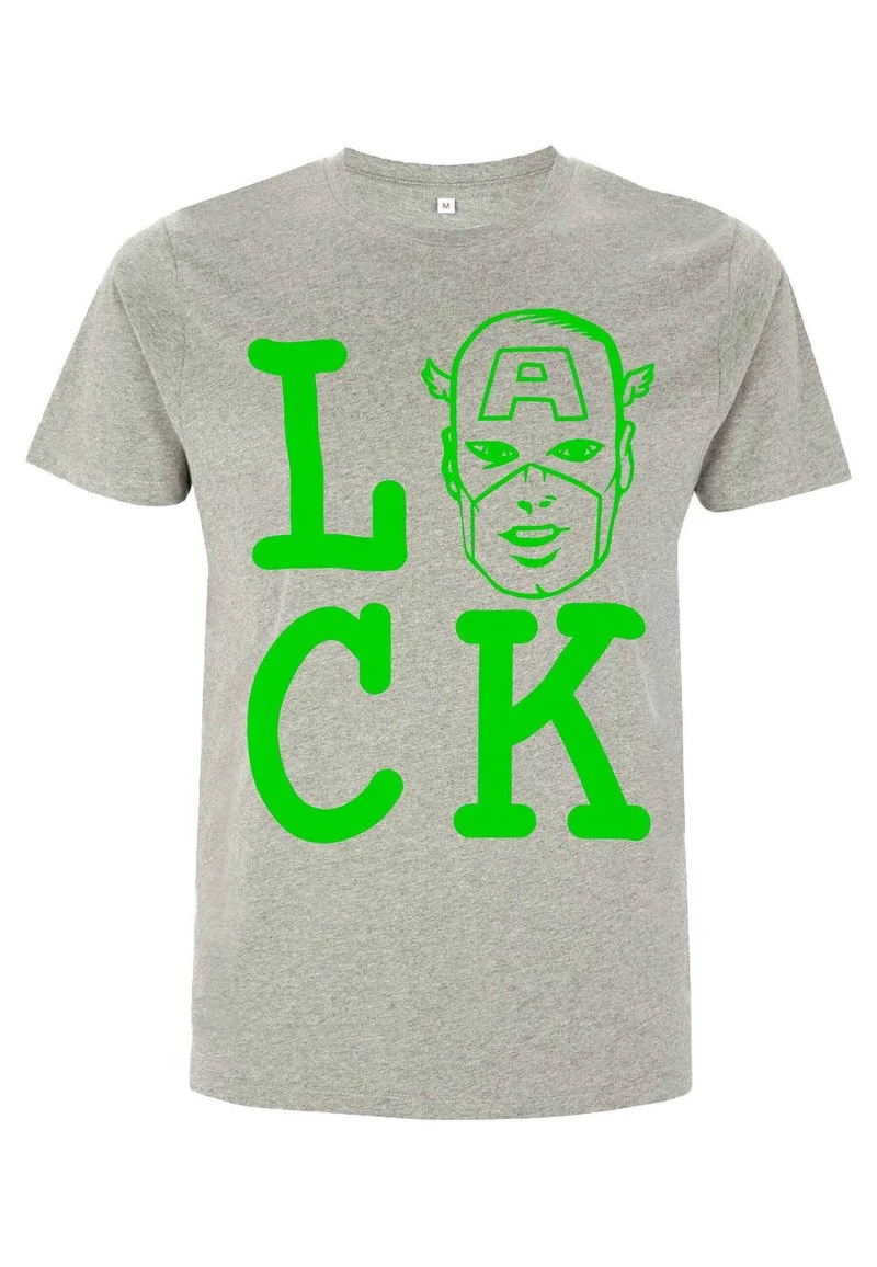 Henry Tiger Unisex MARVEL AVENGERS CLASSIC - CAPTAIN OF LUCK - T-Shirt Print - Melange Grey 4 Henry Tiger Unisex MARVEL AVENGERS CLASSIC - CAPTAIN OF LUCK - T-Shirt Print - Melange Grey – Bild 4