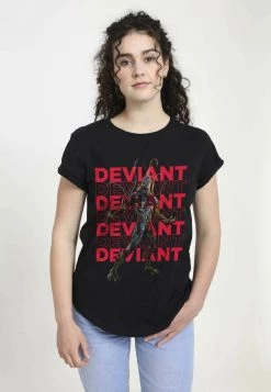 Henry Tiger Damen MARVEL DEVIANT REPEATING - T-Shirt Print - Black