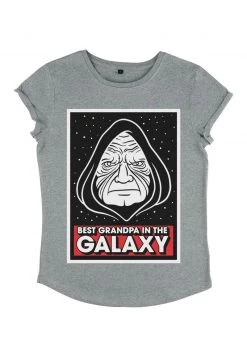 Henry Tiger Damen STAR WARS BEST GRAMPY - T-Shirt Print - Melange Grey -Günstiges Henry Tiger Geschäft 580f29ebd81d4da38f788b0658b66049