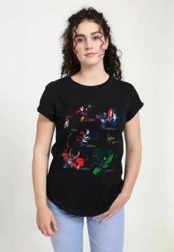 Henry Tiger Damen MARVEL OTHER - VENOMIZED HEROS - T-Shirt Print - Black