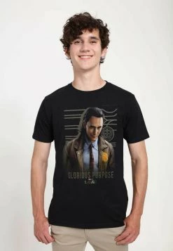 Henry Tiger Unisex MARVEL GLORIOUS PURPOSE - T-Shirt Print - Black