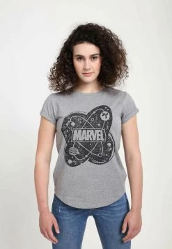 Henry Tiger Damen MARVEL OTHER - ATOM LOGO - T-Shirt Print - Melange Grey