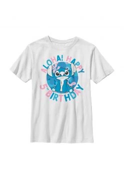 Henry Tiger Unisex DISNEY CLASSICS KIDS STITCH 5TH BIRTHDAY - T-Shirt Print - White