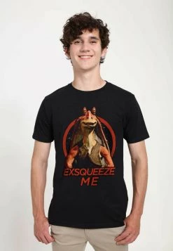 Henry Tiger Unisex STAR WARS: CLASSIC - NVR FORGET JAR JAR - T-Shirt Print - Black