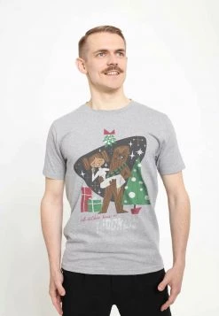 Henry Tiger STAR WARS UNISEX KISS A WOOKIEE - T-Shirt Print - Melange Grey