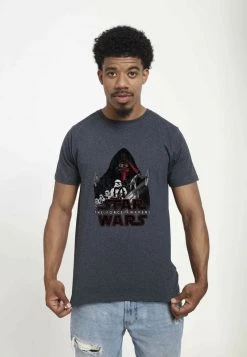 Henry Tiger STAR WARS UNISEX BIG TROUBLE - T-Shirt Print - Melange Black